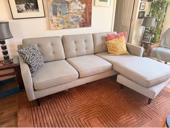 West Elm Reversible 2-piece Sectional Sofa Modern