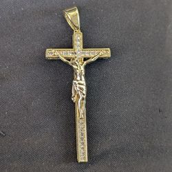 KING ICE 14K gold Plated Latin Crucifix Cross