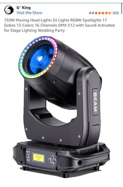 Two U’King 150W Moving Head Lights  with case