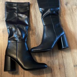 New! Madden Girl Block Heel Stretch Boots Size 8.5