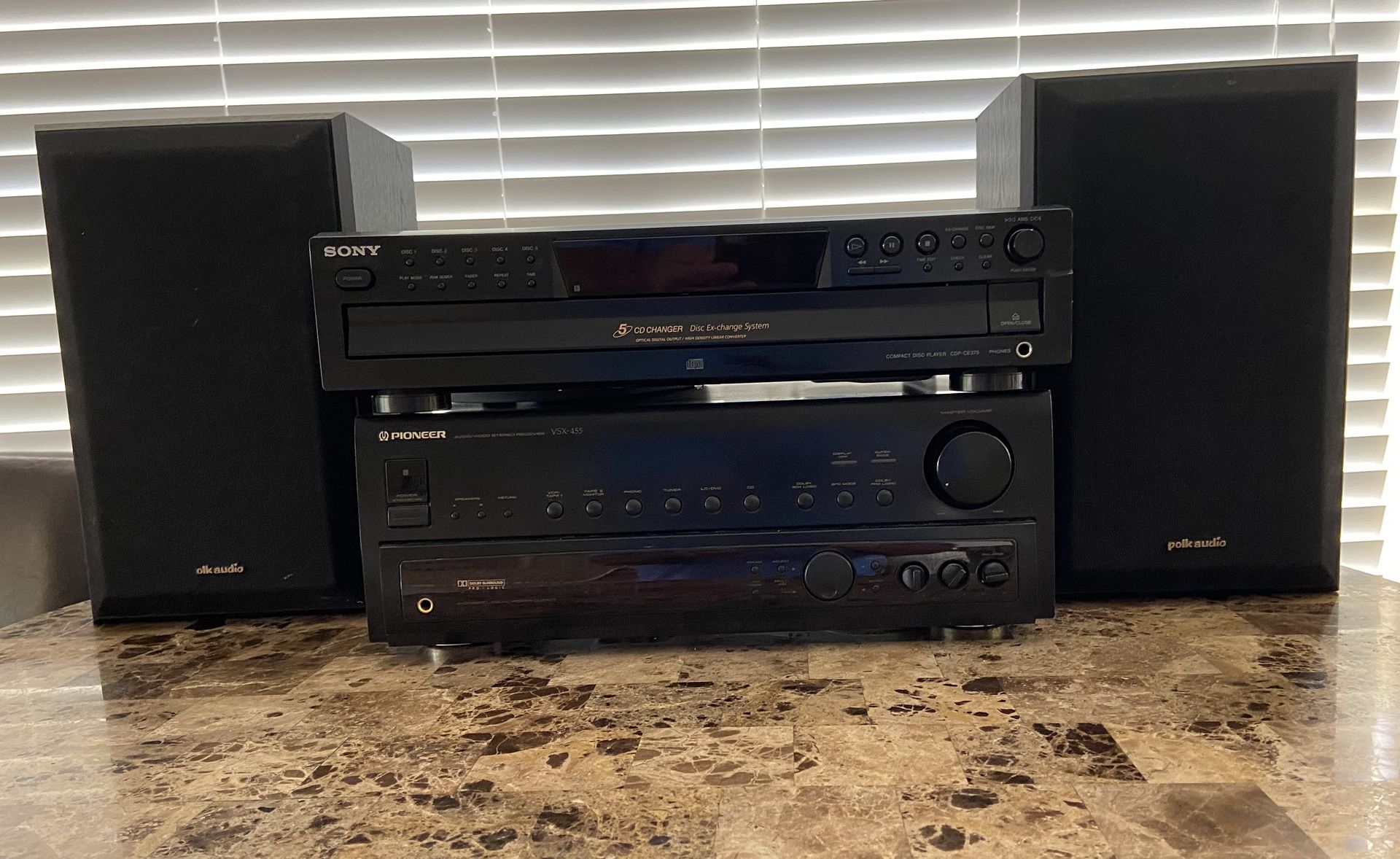 Stereo System, Receiver, CD, Speakers