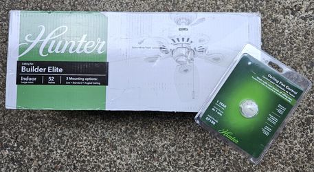 New Hunter Builder Elite Ceiling Fan & Control Switch 