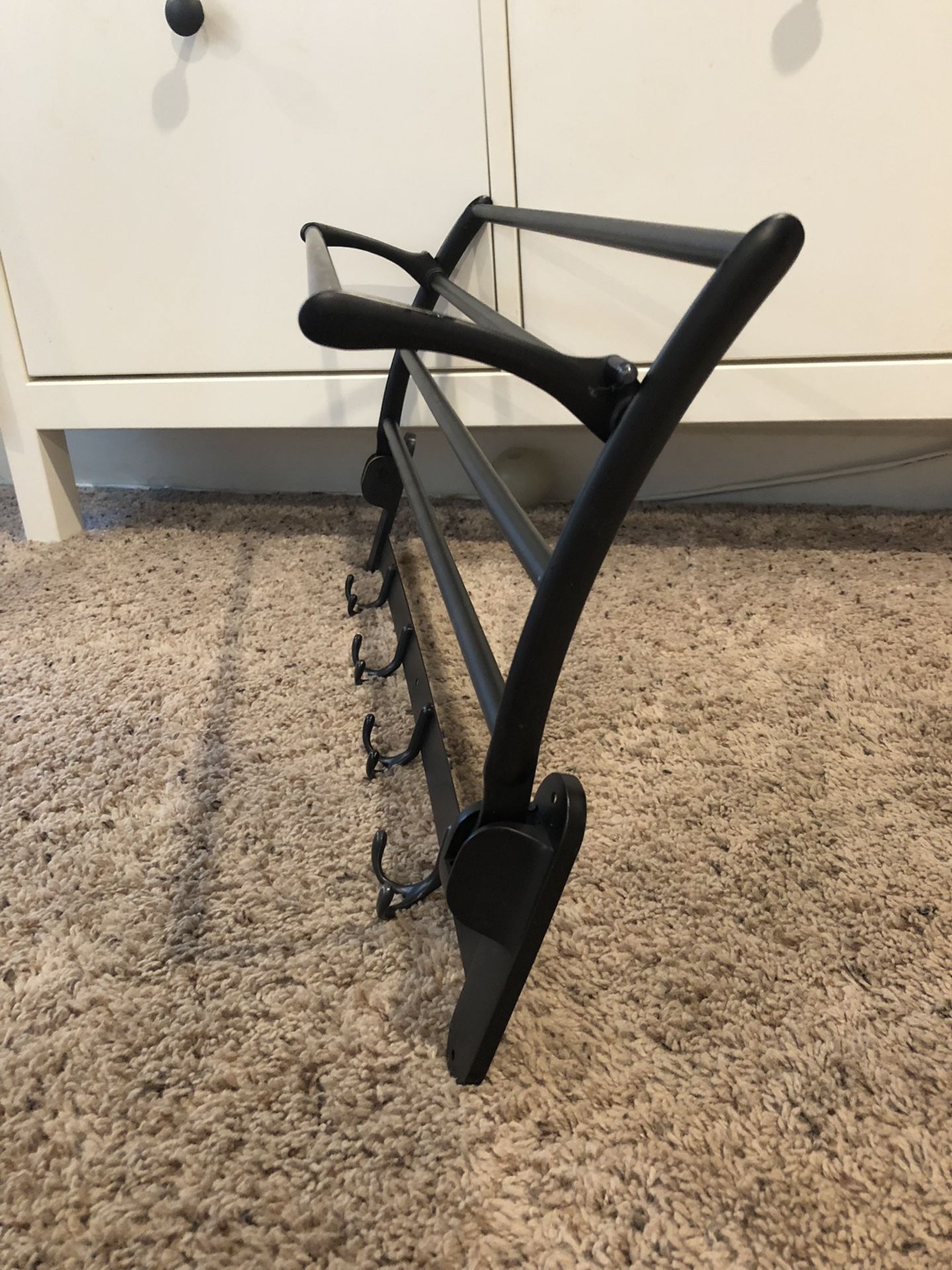 Metal shelf and hanging hooks