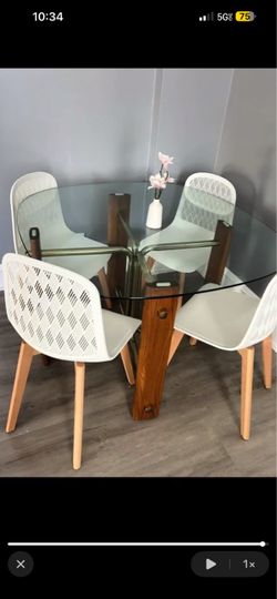 Table and dining chairs