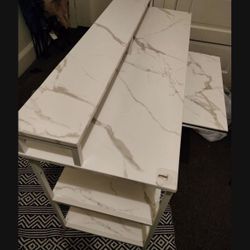 Marble Desk With Keyboard 