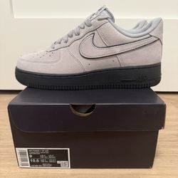 Nike Air Force 1 Low “Light Smoke Grey Suede Black” Men’s Size 9 HQ1966-001