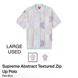 Supreme Abstract Textured zip up Polo Large 