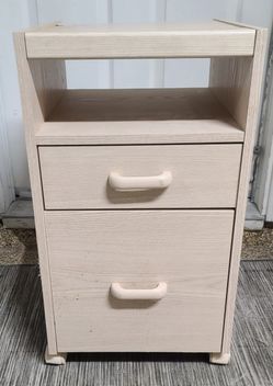 O'Sullivan 2 Drawer Wooden File Cabinet & Shelves, White Oak