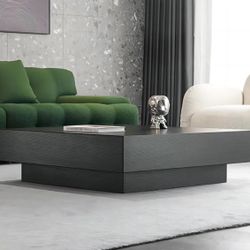 Absolutely Fabulous Coffee Table Square Wood Style Black w/Hidden Drawers Incorporated On Either Side Price Firm-$695