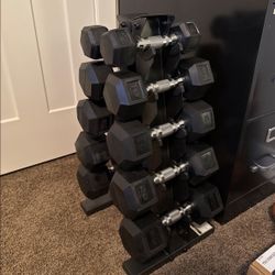 BRAND NEW Dumbbell Set With Weight Rack, $175 ONLY  5-25 LBS, 150 LBS 