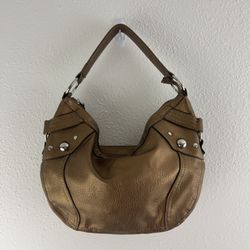 Vintage Y2K Metallic Copper Brown Studded Slouchy Hobo Shoulder Bag Purse