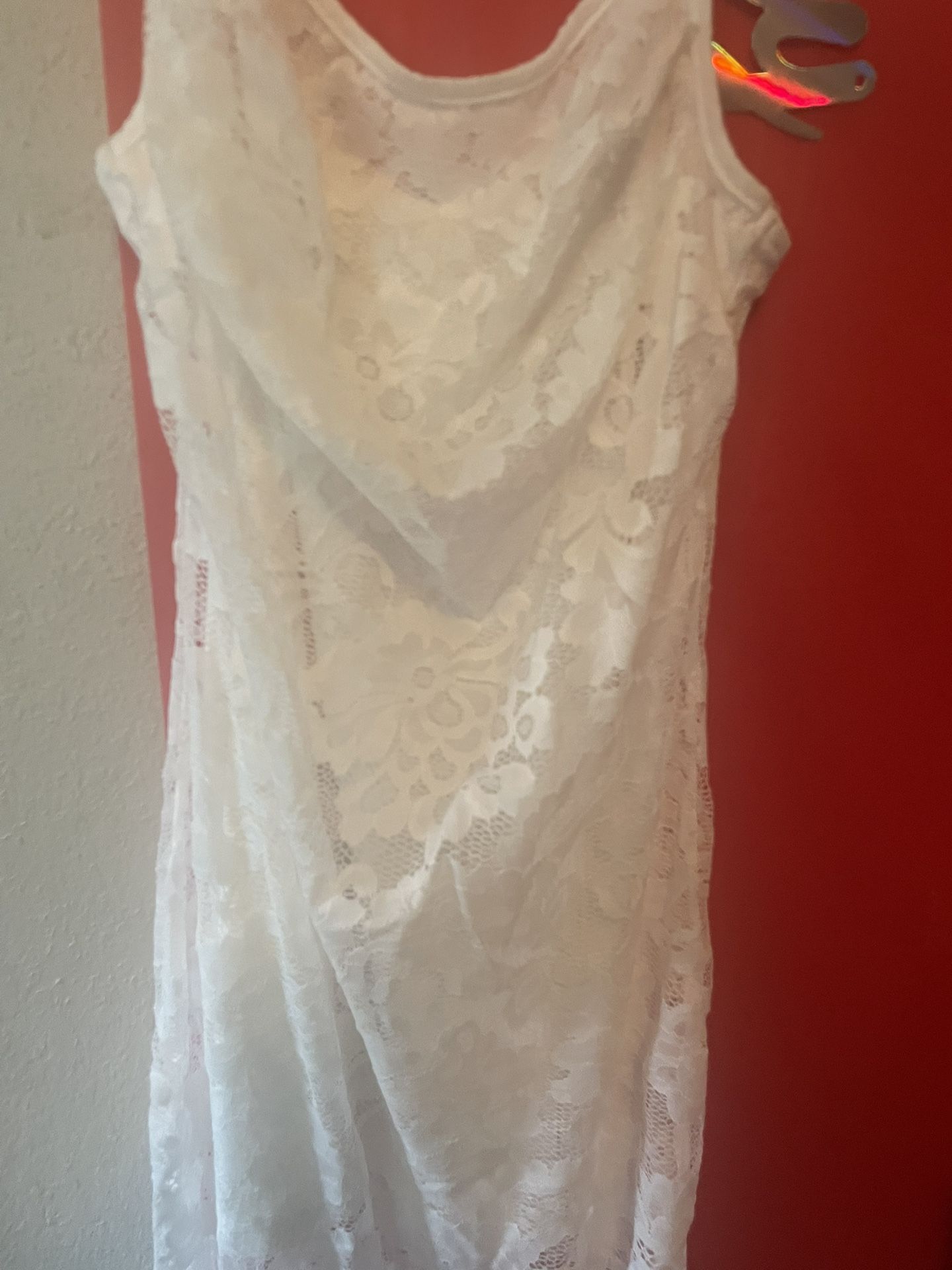 white floral/ lace dress
