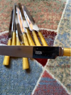 Antique  Latham & Oven 18/10 steak knives
