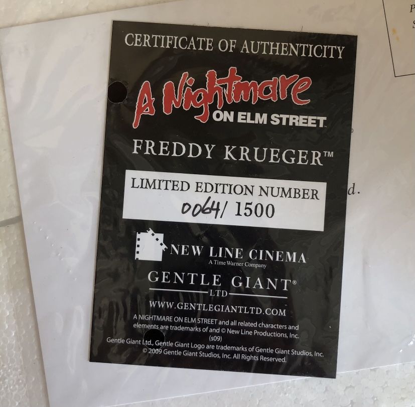 A Nightmare On Elm Street Freddy Krueger Limited Edition Statue, #0064 /1500