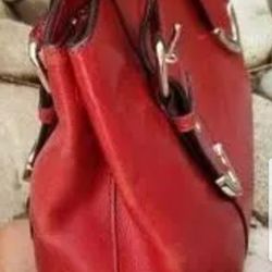 Wilson's Leather Tote Bags Red/silver Like new Condition! 