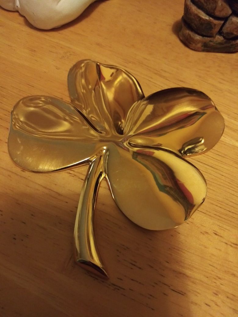 24k gold plated 4 leaves shamrock 4 inches
