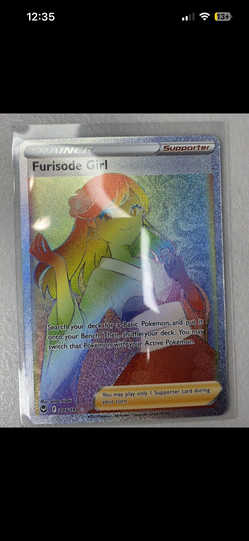 Furisode Girl Rainbow Full Art Secret Rare 205/195 NM Silver Tempest Pokemon TCG