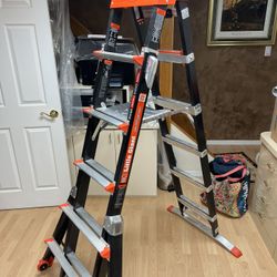 Fiberglass Adjustable Stepladder 