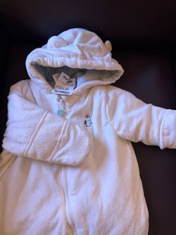 The Children’s Place Baby Bear Hooded Fleece Bunting Snowsuit 3-6M NWT