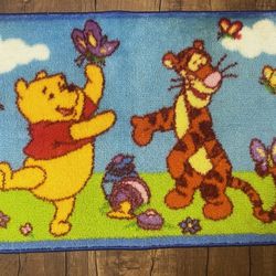 Rare Vintage Winnie The Pooh And Tigger Butterfly Bath Rug