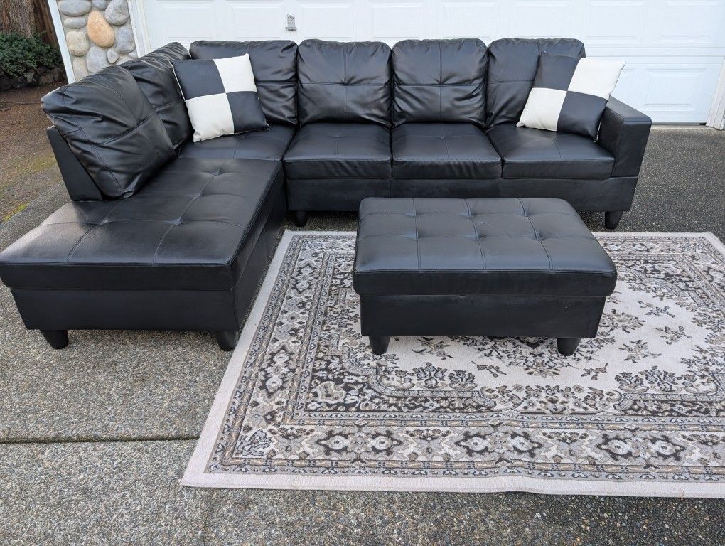 Black Sectional Delivery Available π