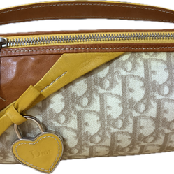 Authentic Christian Dior Romantique Trotter Monogram Bow Bag Yellow 2007