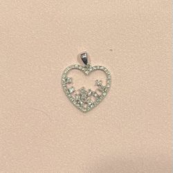 14kt White Gold Heart Necklace Pendant