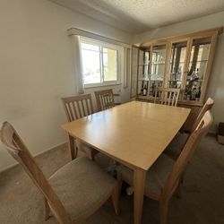 Dining Set > Table Chairs China Cabinet 