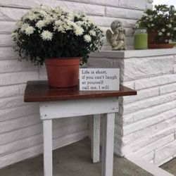 Farmhouse Rustic Primitive Wooden Accent Table End Table Night Stand Plant Stand  Reclaimed Wood 