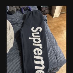 Navy blue supreme joggers