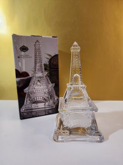 Godinger Eiffel Tower Paris 8" Crystal Covered Box - Trinket, Candy Box. NIB