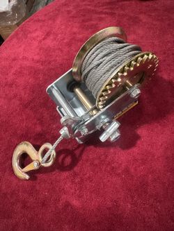 600 lbs Hand Winch Heavy Duty Steel Cable Crank Gear Winch ATV Boat Trailer missing handle