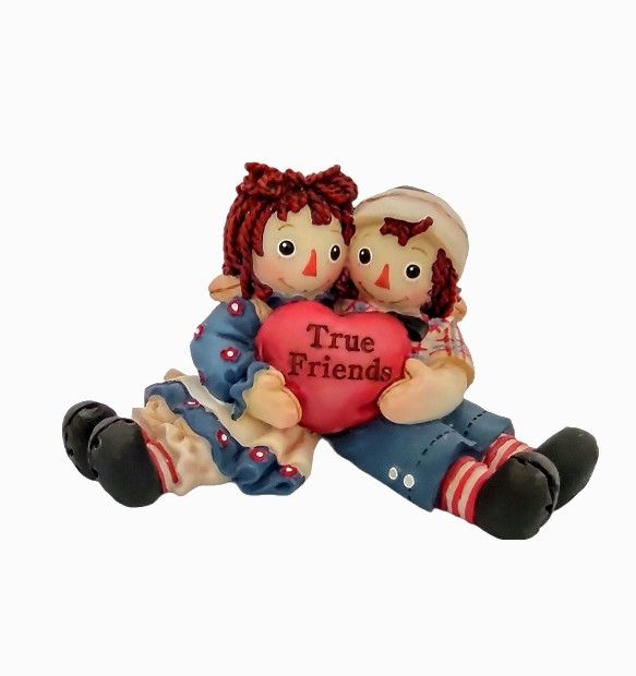Vintage Enesco Raggedy Ann & Andy True Friends Figurine