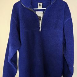 Vintage 90s Russell Athletic Navy Blue Pullover Fleece M