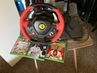 Xbox, Pc, Ps gaming steering wheel and Game's