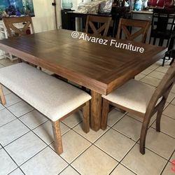Dining Table Set With 6 Ps