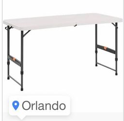 Adjustable Height Folding Table