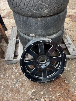 Black Milled Off-Road Wheels and Tires Set
