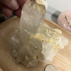 clear quartz crystal cluster