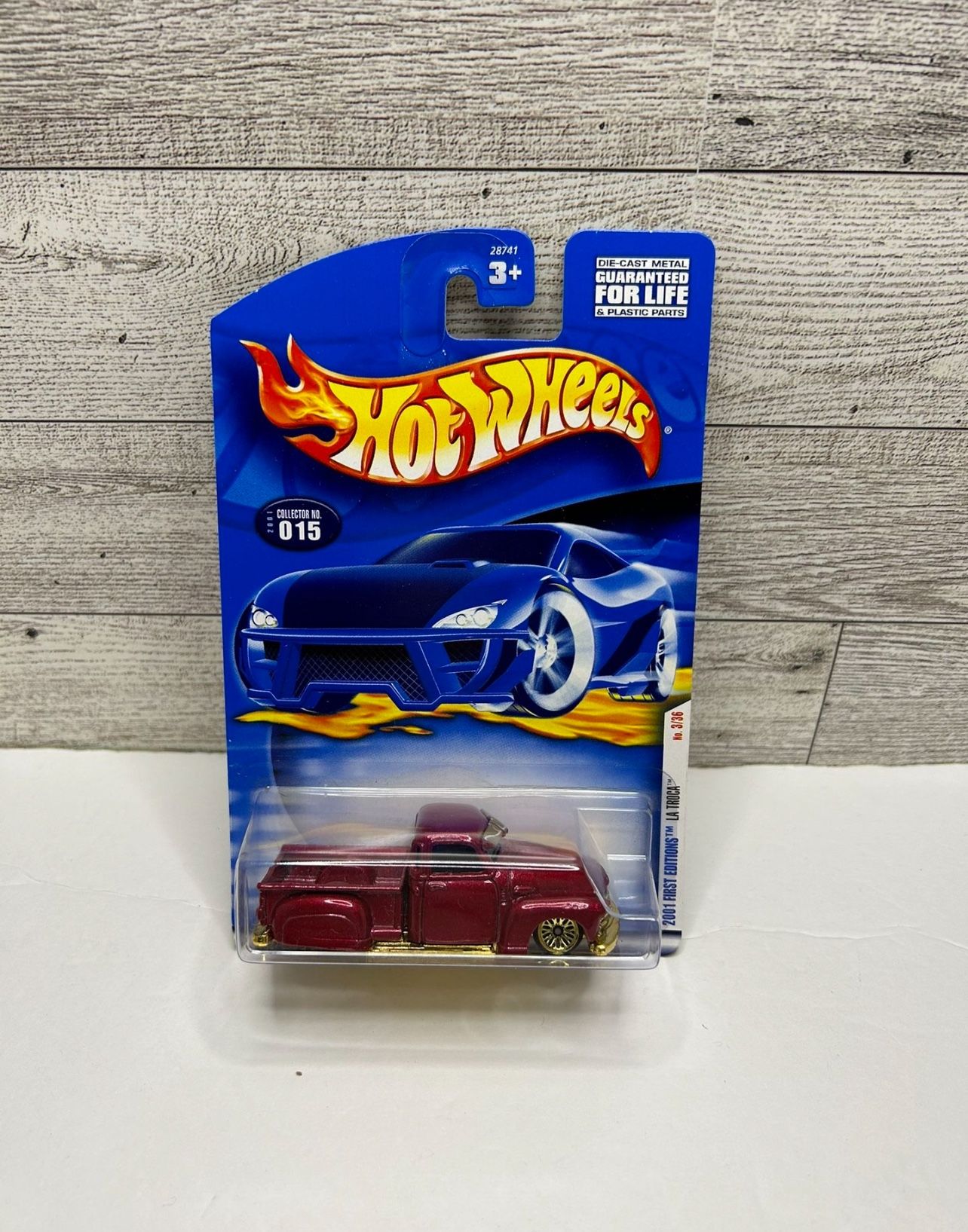 Vintage Hot Wheels Red / Gold ‘2000 LA Troja Pickup Truck • Die Cast Metal • Made is Malaysia