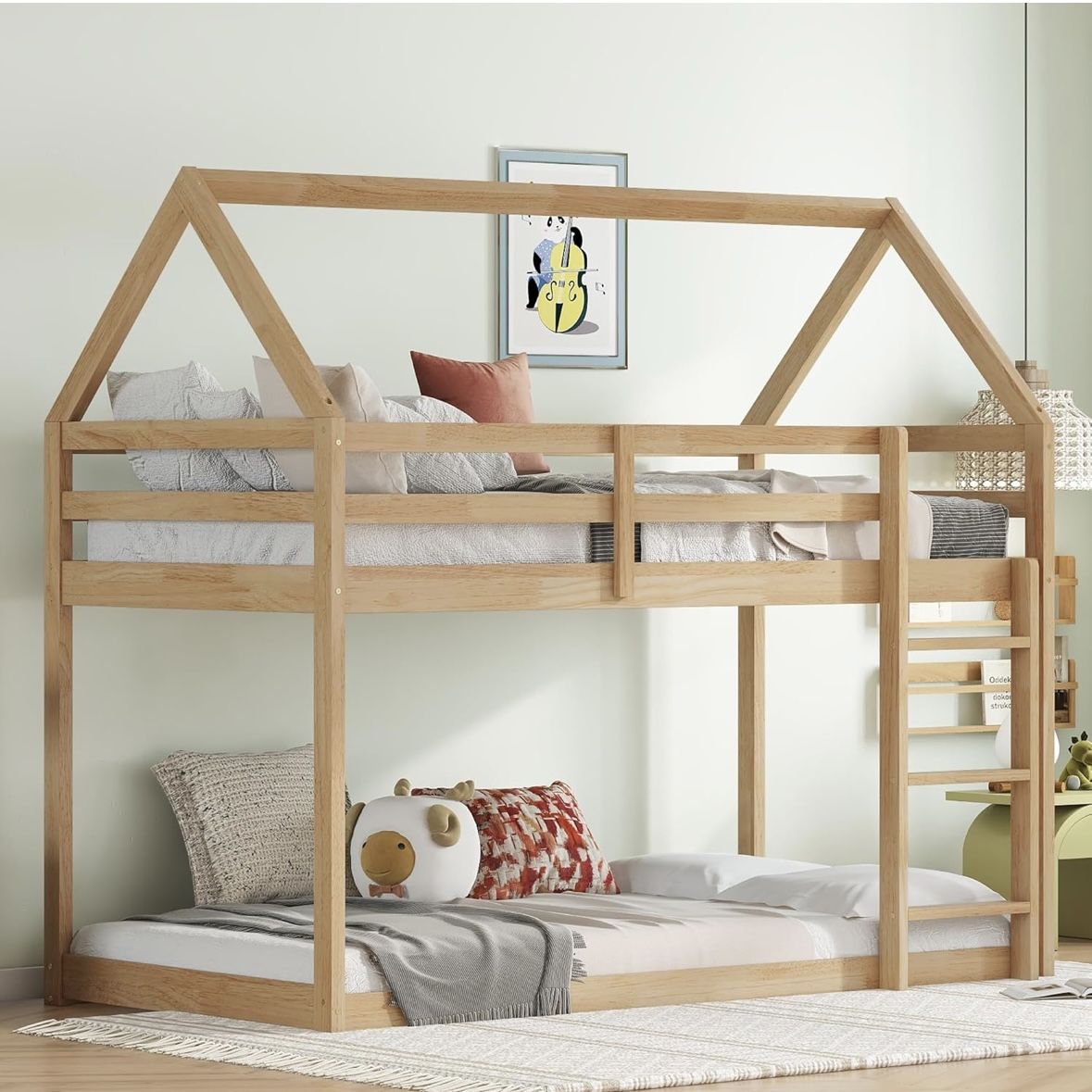 Twin Bunk Bed Light Natural Wood