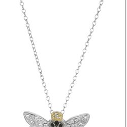 Sterling Silver Pendant Necklace Made with Crystal (16”)