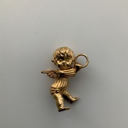 Baby angel Cherub  w/gold Hoop   1 In by 1 In  $20