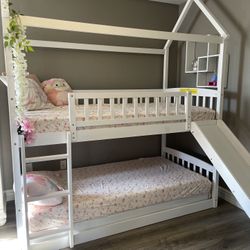 Twin Bunk Bed with Slide 
