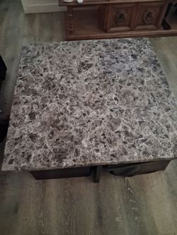 Brown Marble Top Living Room Coffee Table