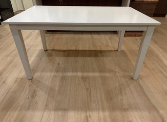 Solid wood white table 36in X 60in