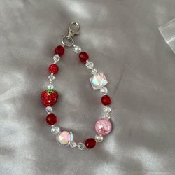 Handmade Strawberry Key Chain/purse Charm 