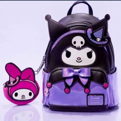 NYCC Limited Edition Sanrio Kuromi & My Melody Halloween Witch Loungefly Mini Backpack 