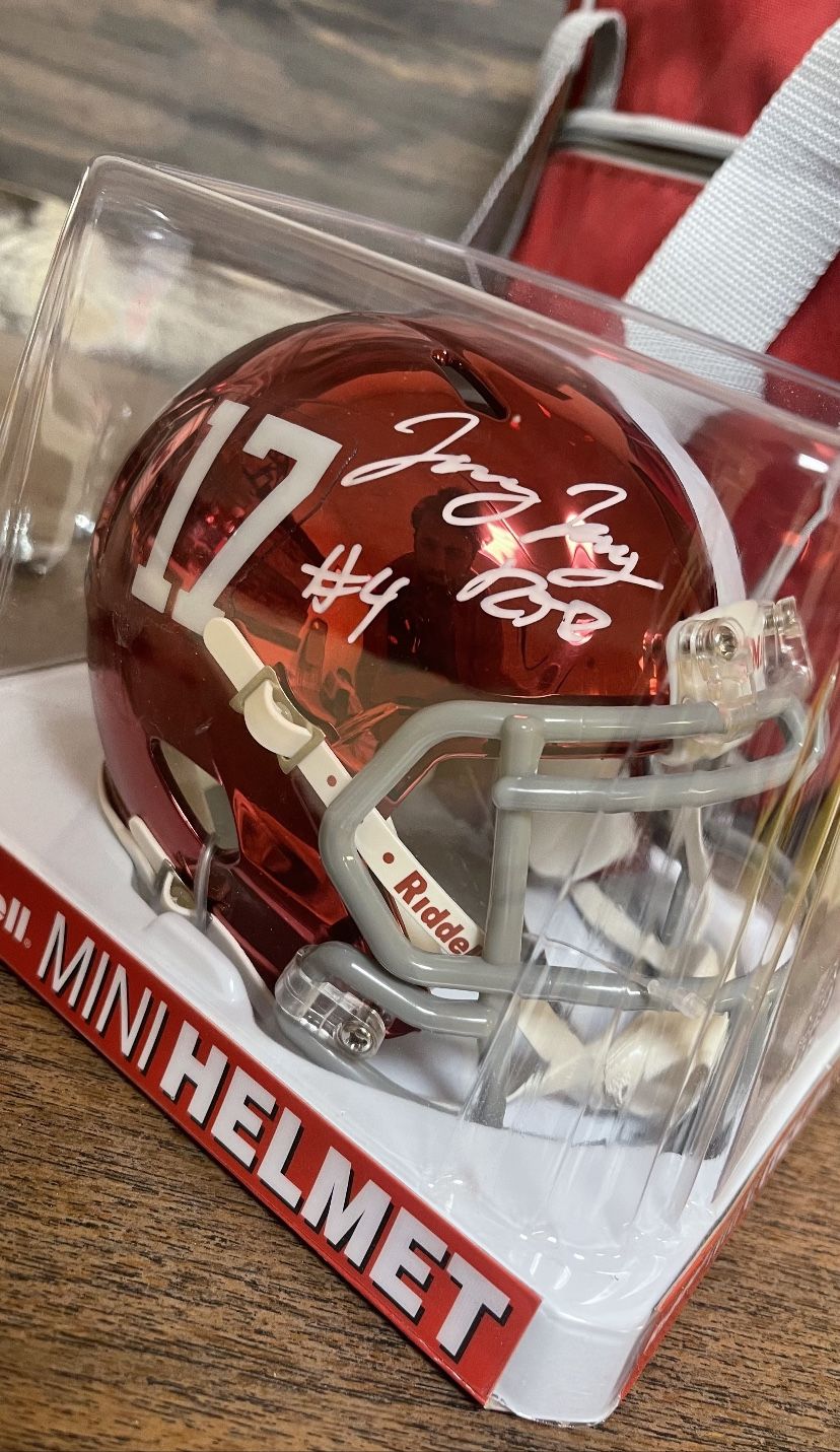 Alabama Jerry Jeudy autographed chrome mini helmet. With authenticity card  for Sale in Cropwell, AL - OfferUp