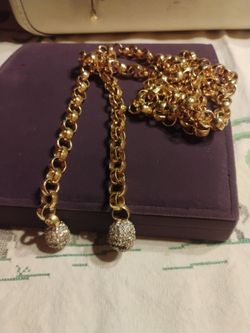 Vtg. Belt or long necklace gold tone